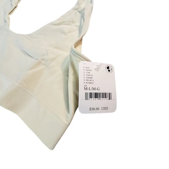 Free People Seamless Beige Halter Bralette Size M/L By Intimately Nylon/Spandex - Picture 6 of 6